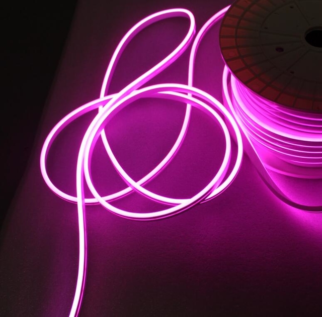 50m spool Mini 6mm landscape led neon lights ip68 home decoration pink 110v advertisment neon strip