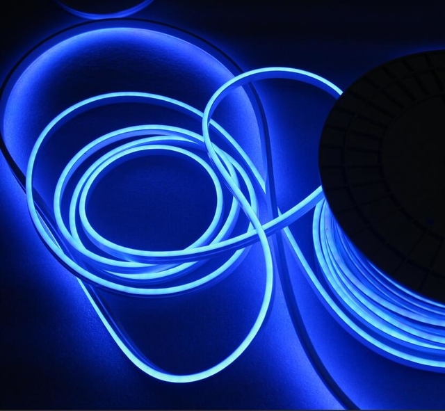 5m spool advertisment neon strip 12v neon led strip light blue silicone neon ribbon rope luces navidad